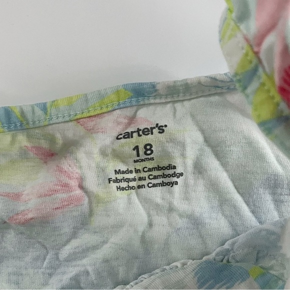 Carters • Floral Baby Onesie with Lace Detail - Picture 4 of 4